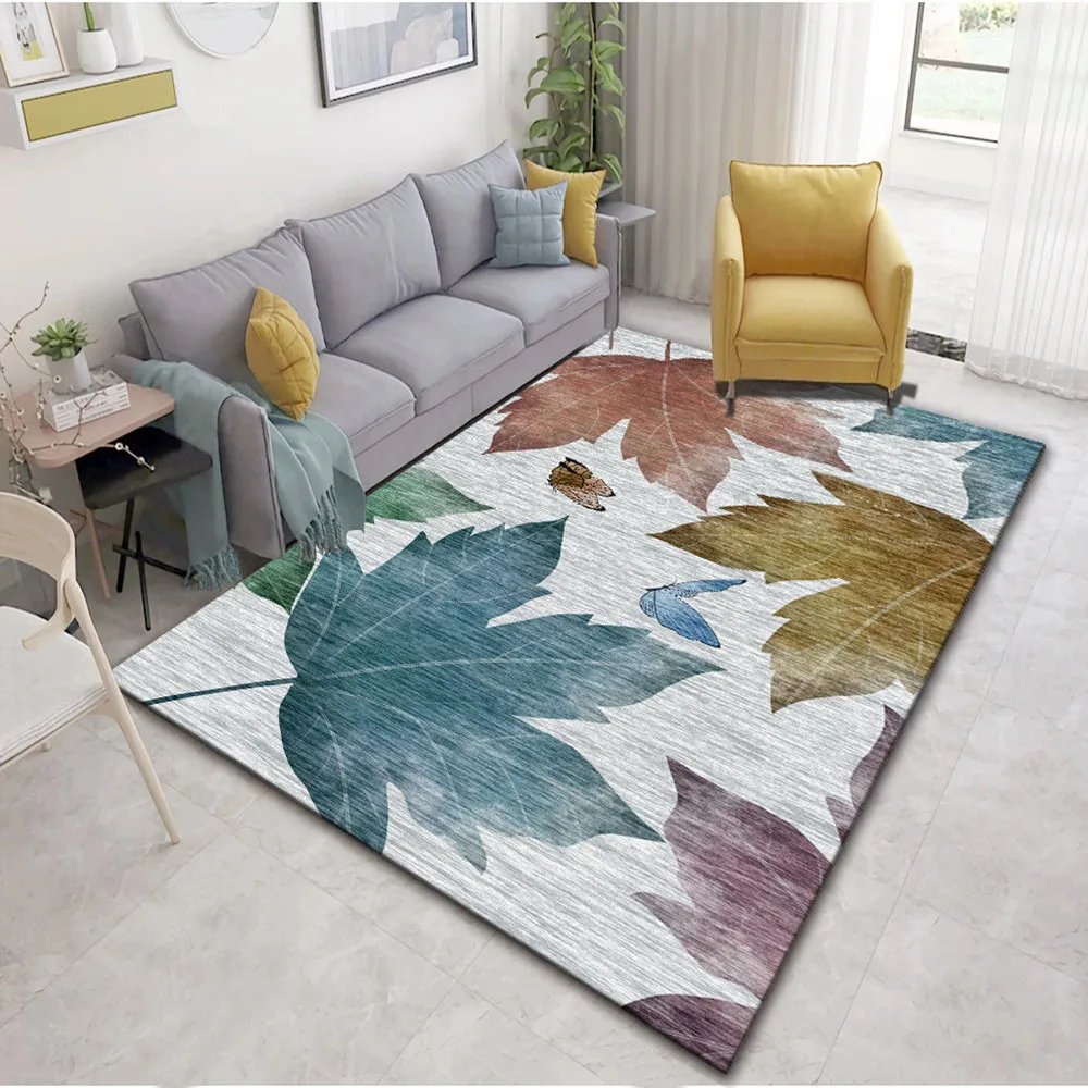 

Nordic Leaf 3D Printed Carpets For Living Room Bedroom Area Rug Children Carpet Kids Room Play Mat Home decoration Floor Rugs