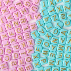 100pcs Random mix Acrylic Letter Beads 10mm Flat Square Alphabet Loose Beads For Jewelry Making Diy Handmade Bracele