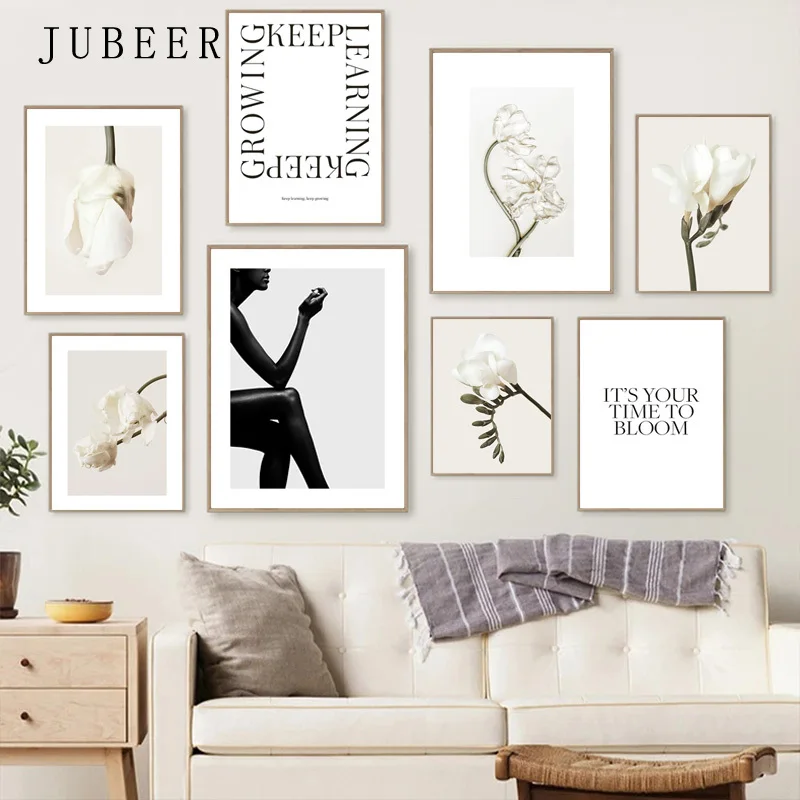 

Цветочный постер и принты в скандинавском стиле, простая картина для гостиной, декоративные рисунки на стенах, Ptints