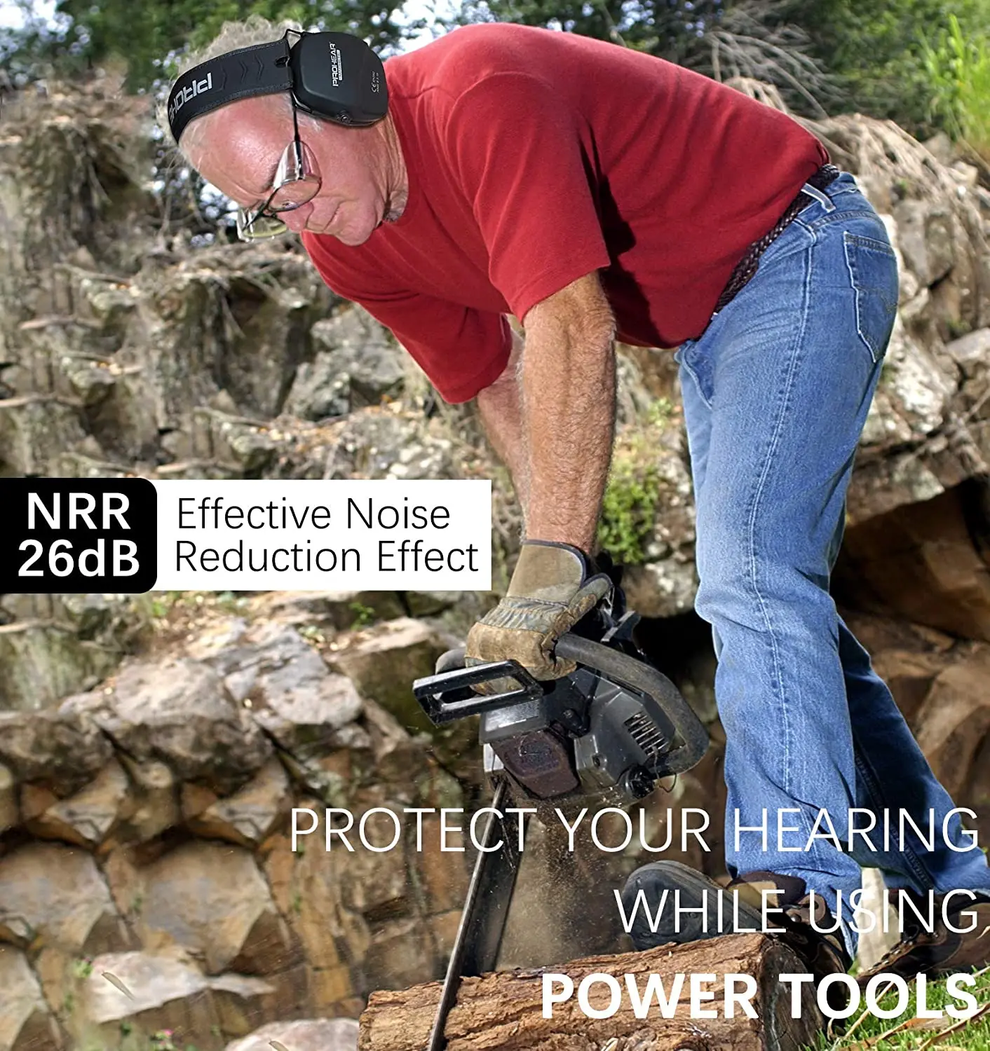 ZOHAN Shooting Ear Protection Safety Earmuffs Noise Reduction Slim Passive Hearing Protector Foldable NRR 26dB headset