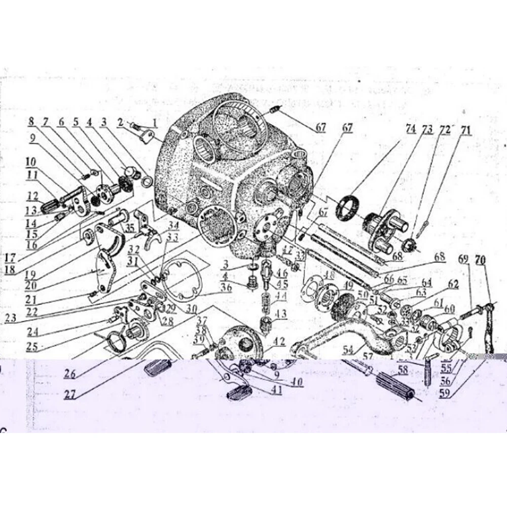 ZSDTRP Original CJK750 Parts Of Clutch Release For R1 R71 M72 MW 750 M1 Ural Moto KC750 K750 KS750 5 parts for clutch lever