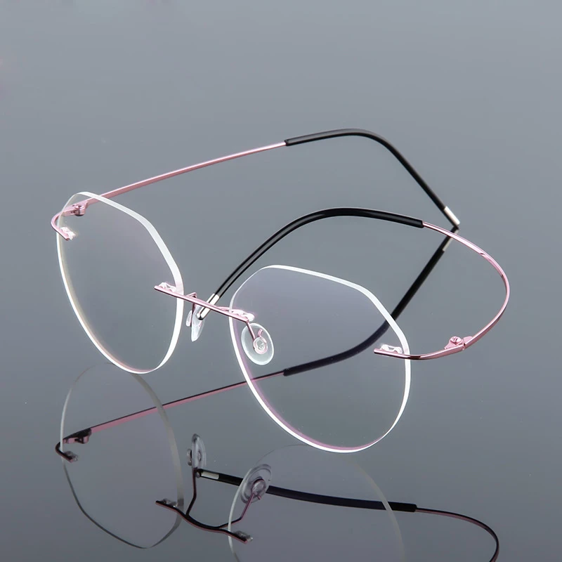 Iboode Ultralight Eyeglasses Frames Memory Titanium Rimless Reading Glasses Men & Women Presbyopic Eyeglasses Brand Design 2020