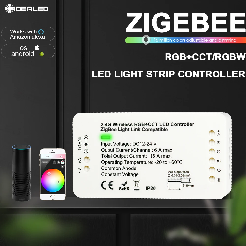 smart led zigbee rgbw controlador echo alexa luz tira rgb controlador smartthings app controle de voz por smartthings eco plus 01