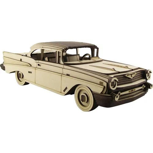 3D Exhibition Wood Chevrolet Bel Air 1957 Scale Model 170 Parts