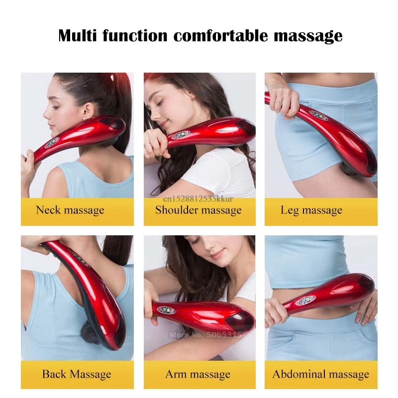 220V Electric dolphin massage stick cervical massager neck shoulder waist home massage hammer back multifunctional whole body