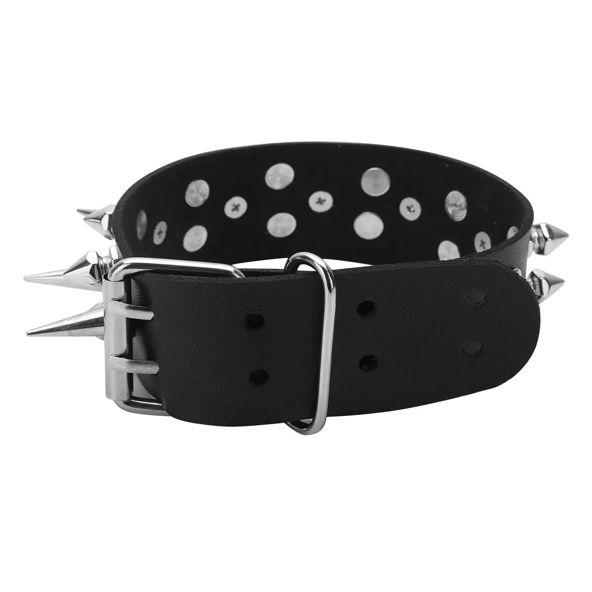 Unisex Punk Gothic Sexy PU Leather Adjustable Choker Necklace Neck Collar with Rivets Rock Club Party KTV Jewelry Accessories