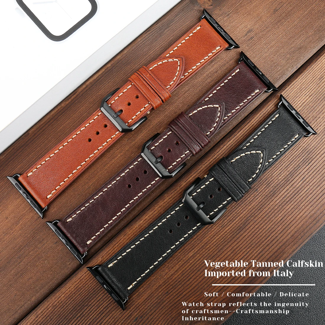 Retro Genuine Leather Watchband For Apple Watch Strap Hermes 49mm 45mm 41mm 44mm 42mm 40mm Series 8 7 SE 6 5 4 3 iWatch Band