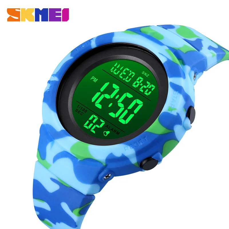 SKMEI Children Watches Ourdoot Sport Student Digital Watches Multifunctional Waterproof Camouflage Boy's Girl Wristwatch 1615