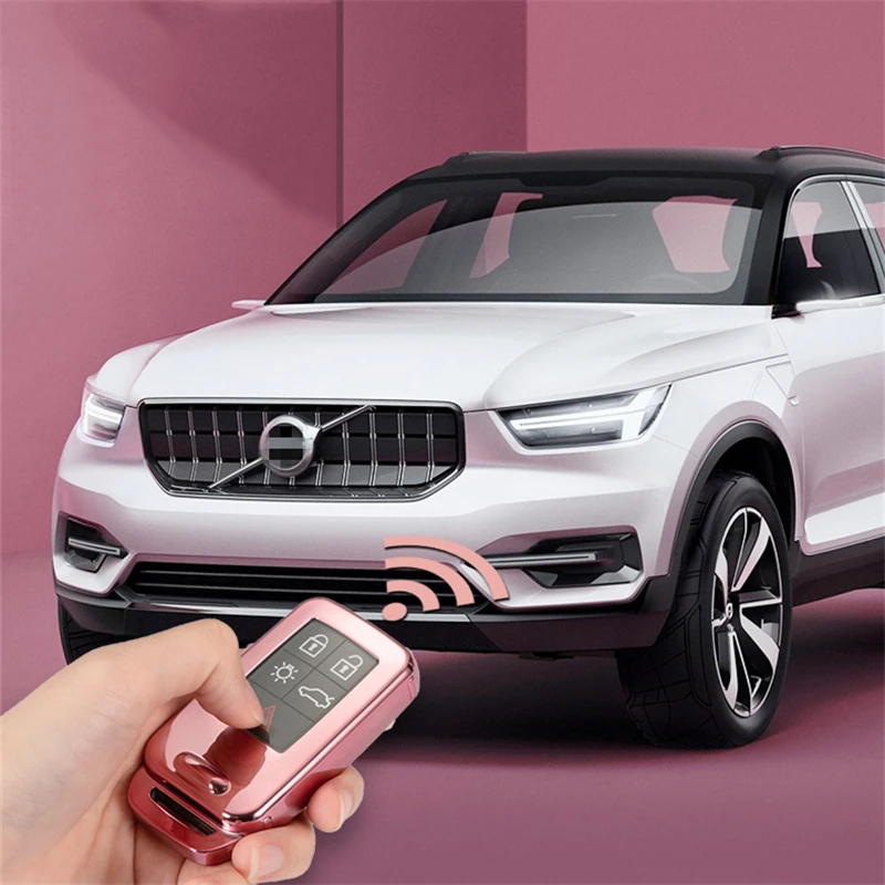 Car Key Cover Case Ring TPU For Volvo 5 Button for S40 S60 S70 S80 C30 C70 XC60 XC90 V40 V50 V70 Accessories Protection Keychain