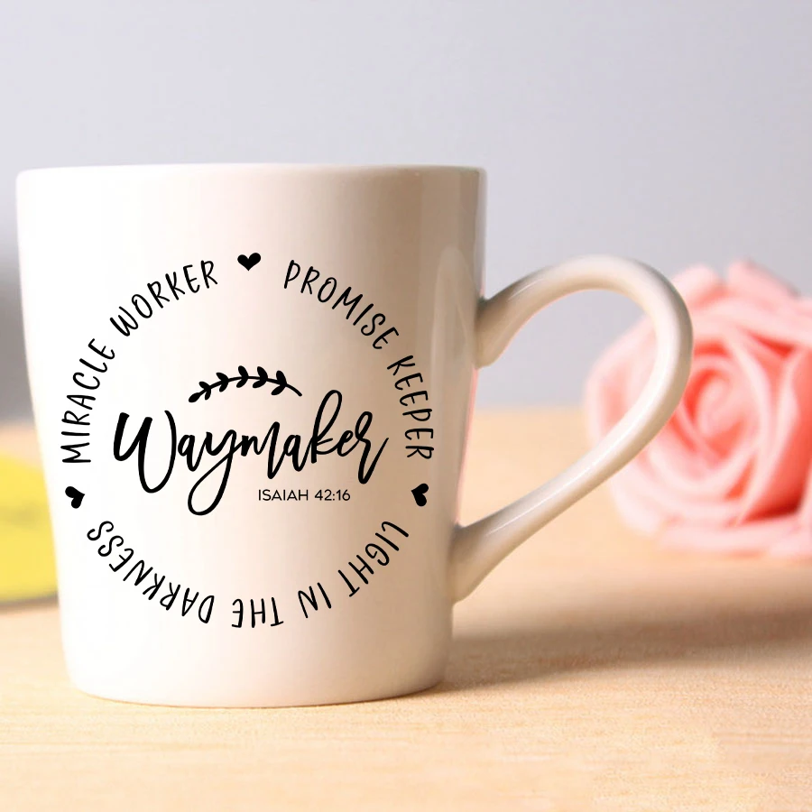 Waymaker Christian Quote Vinyl Sticker Car Window Cup Decoration, Faith Scripture Bible Verse Laptop Decals for Apple MacBook - view 2