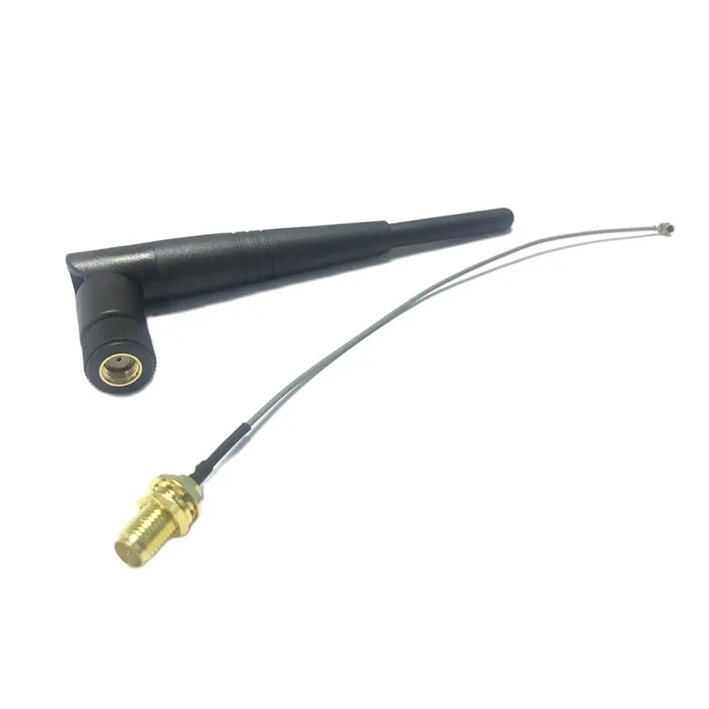 

2.4GHz 3dBi Antenna RP SMA Male Wireless WLAN Black Aerial 14CM + IPX /U.FL to RP SMA Female Pigtail Cable 15cm for Wireless