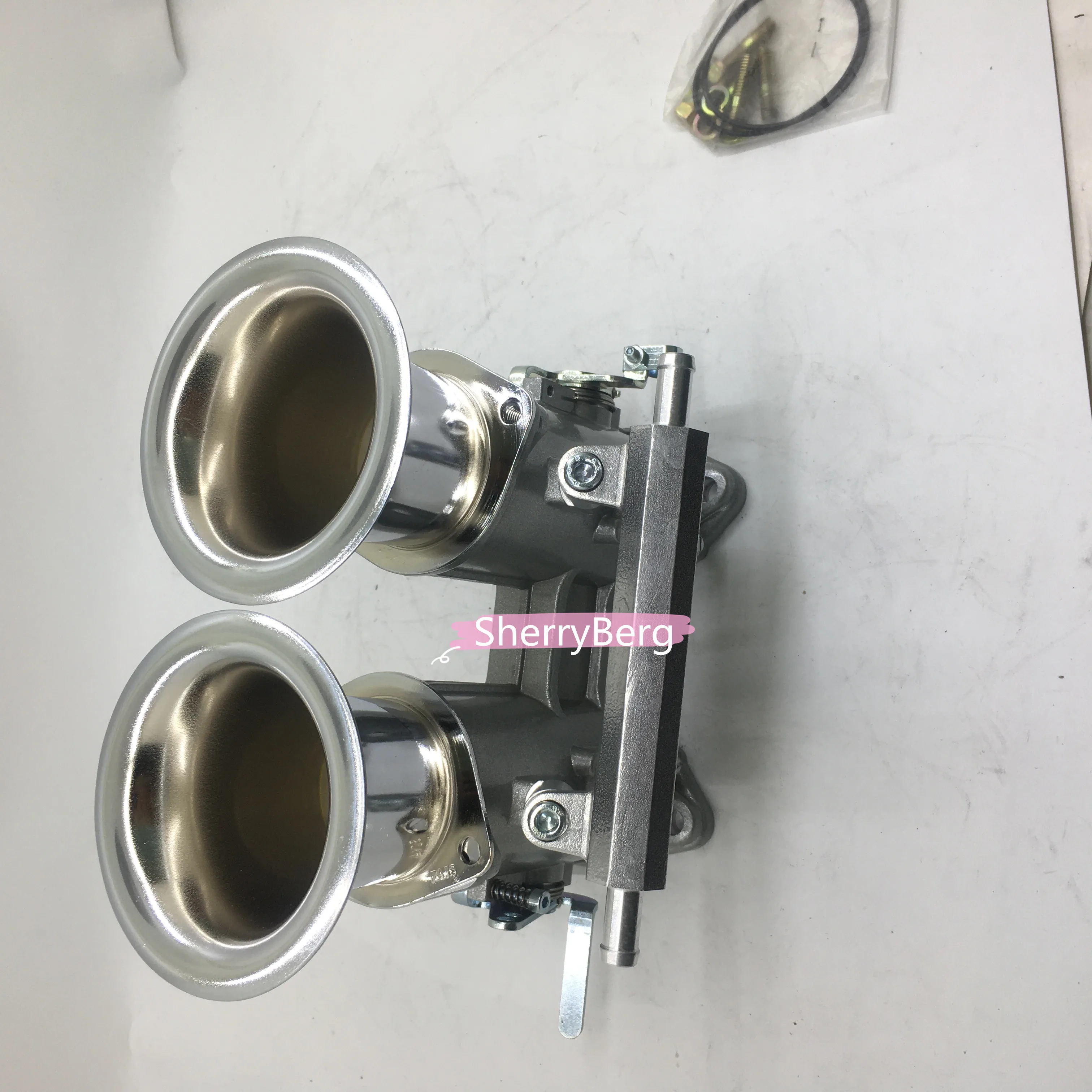 SherryBerg  45dcoe 45 dcoe 45mm DCOE Twin 45mm Throttle Bodies Body + air horns /stacks for Weber/Dellorto/Solex DCOE/DHLA carb