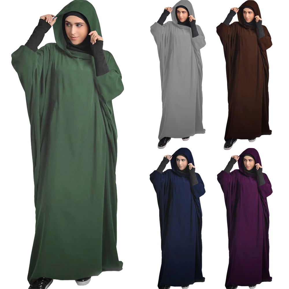 

Hooded Eid Ramadan Muslim Women Hijab Dress Overhead Abaya Prayer Garment Khimar Burqa Arabic Robe Kaftan Gown Islamic Clothing