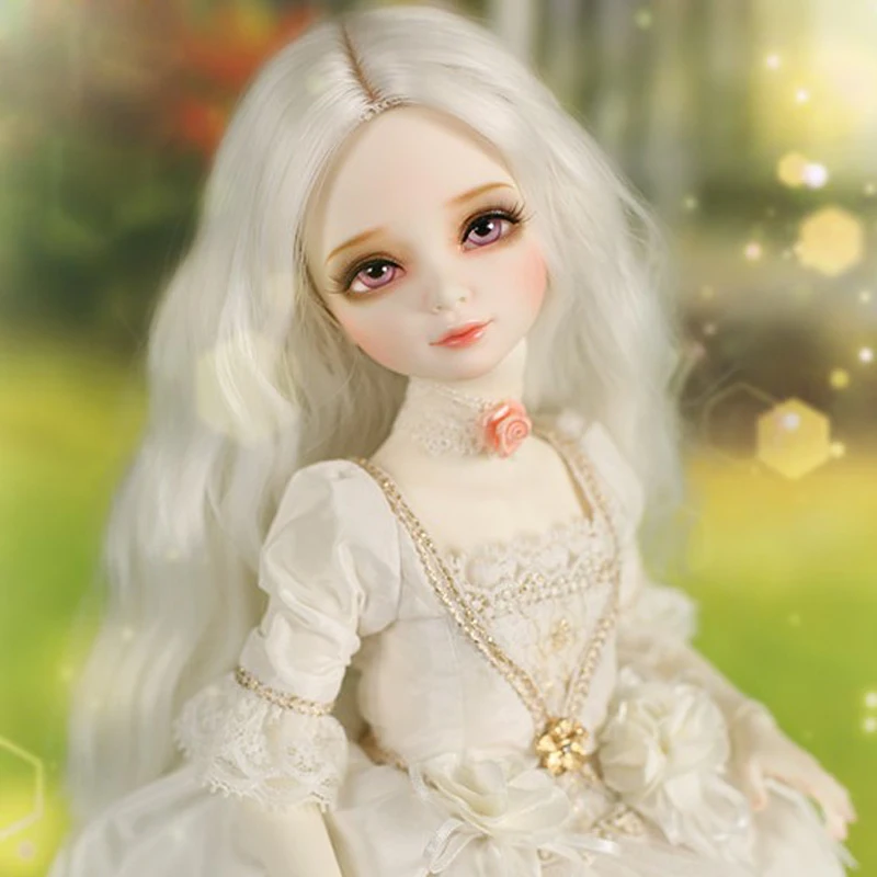 New Style 1/3 1/4 1/6 1/8 Bjd Wig High Temperature White Wavy Wire Bjd Wig SD For BJD Doll Hair Wig