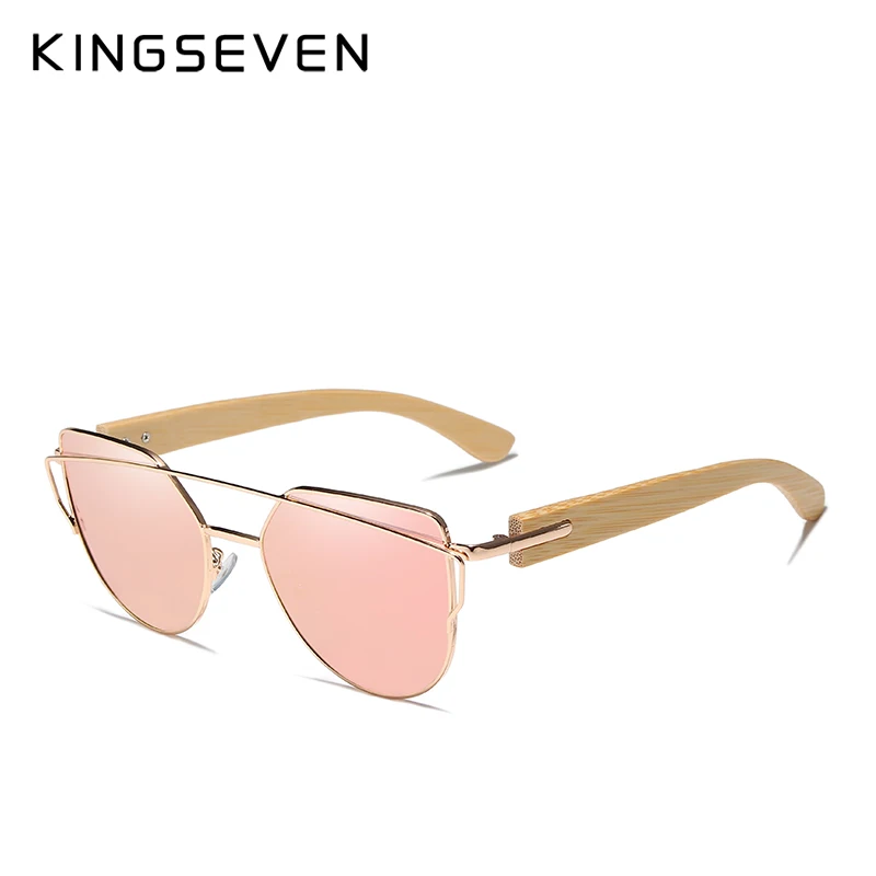 KINGSEVEN occhiali da sole in legno fatti a mano uomo occhiali da sole in bambù UV400 donna Design del marchio occhiali in legno originali Oculos de