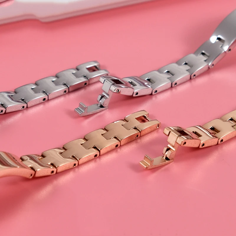 High Quality Ladies Watch Band 6mm 8mm 10mm 12mm 14mm 16mm 18mm Universal Stainless Steel Metal Watchband Strap