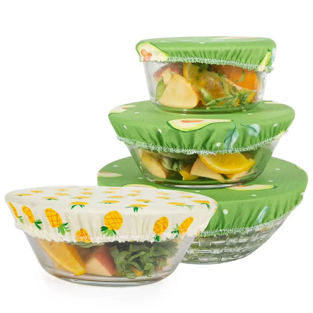 3Pcs Food Bowl Cover Universal Cloth Lids For Cookware Bowl Pot Reusable Stretch Lids Kitchen Accessories