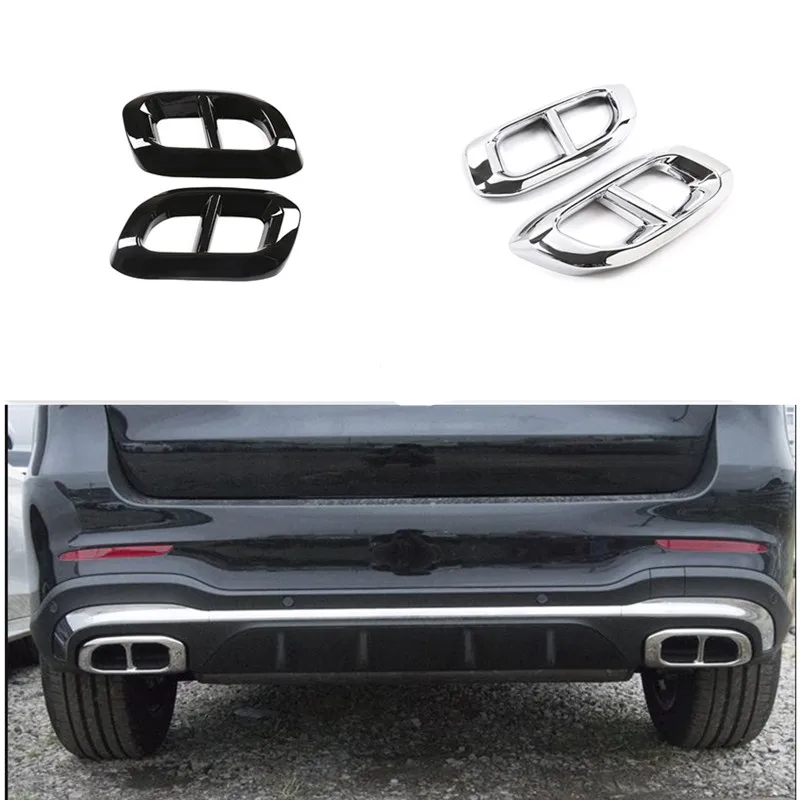 For Merce des Benz GLE350 GLE450 GLC GLS W167 X253 X167 2020 2Pcs Muffler Exhaust Pipe Tail Cover Trim Car Exterior Accessories