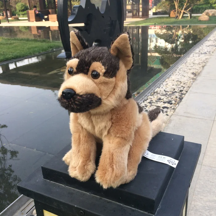 Lindo perro pastor alemán, simulación de Animal realista, juguete de peluche suave, cruz, zorro, muñeco de peluche, regalo de cumpleaños para niños