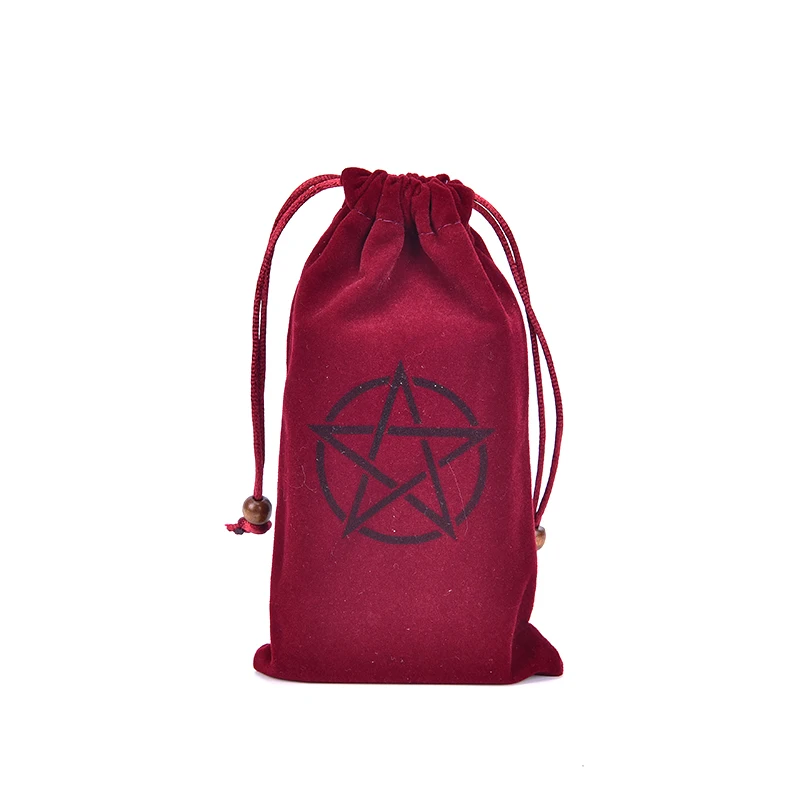 1pcs Velvet Pentagram Tarot Storage Bag Board Game Cards Embroidery Drawstring Package Witchcraft Supplies For Altar Tarot Box