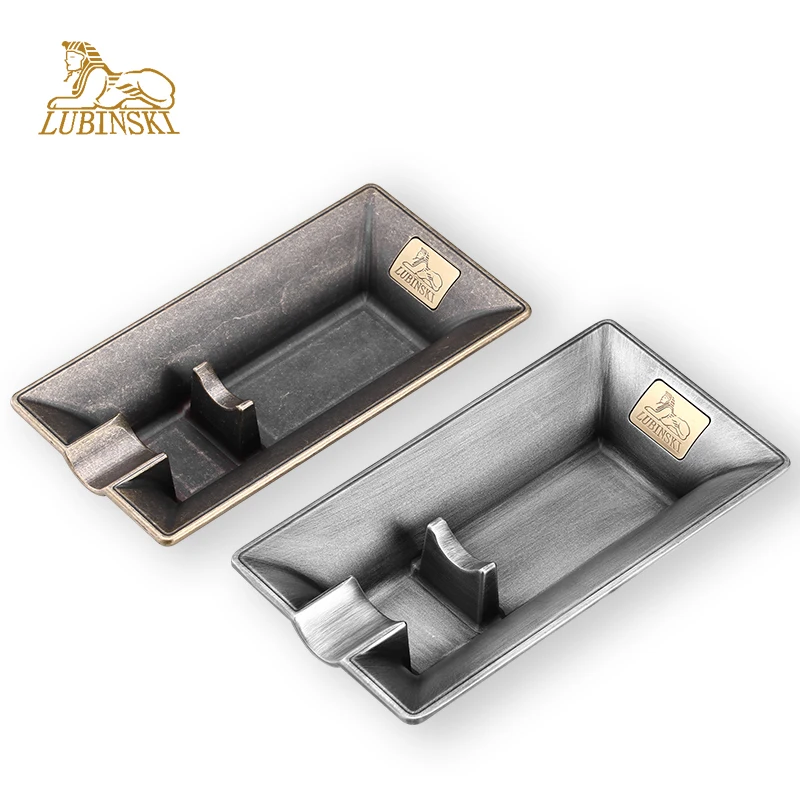 

LUBINSKI Medal Cigarette Cigar Ashtray Single Cigar Holder Home Travel Portable Retro Exquisite Tobacco Ash Tray