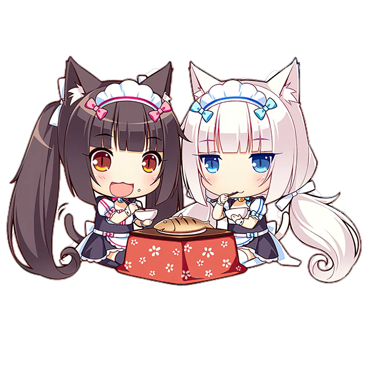 Three Ratels CD1 funny NEKOPARA_CHRONICLE Vanilla chocola Waterproof Decal Cute cat's ear girls sticker on Wall Fridge car