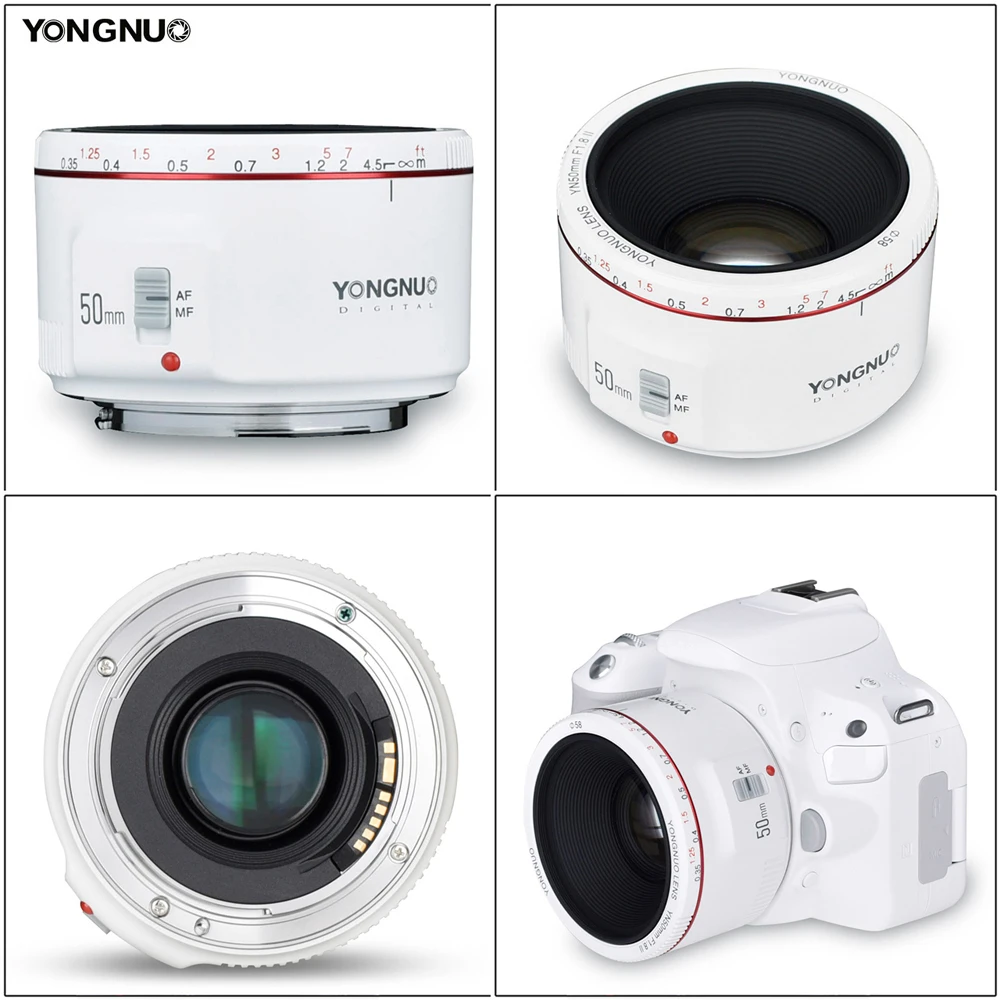 YONGNUO YN50mm F1.8 II Bright Large Aperture AF MF 50mm Standard Prime Lens Auto Focus EF Metal Mount for Canon DSLR Camera