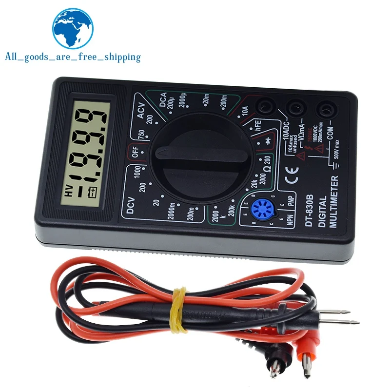 Multimètre numérique LCD DT830B, AC, DC, 750 V, 1000V, voltmètre, ampèremètre, testeur Ohm, haute sécurité, compteur de détermination