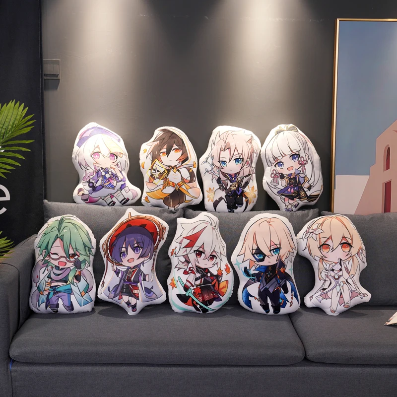 

24 Styles Genshin Impact Game Cartoon Characters Anime Albedo Morax QiQi Pillow Stuffed Plush Toys Home Decoration Plushies Gift