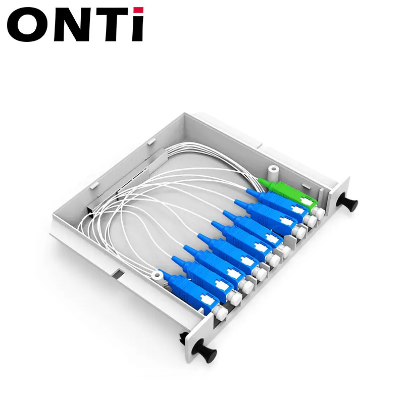 ONTi-Fiber Optical Box, FTTH PLC, Splitter Box, 1X8, 1X8 Planar, Waveguide Type, SC APC, UPC, 5Pcs