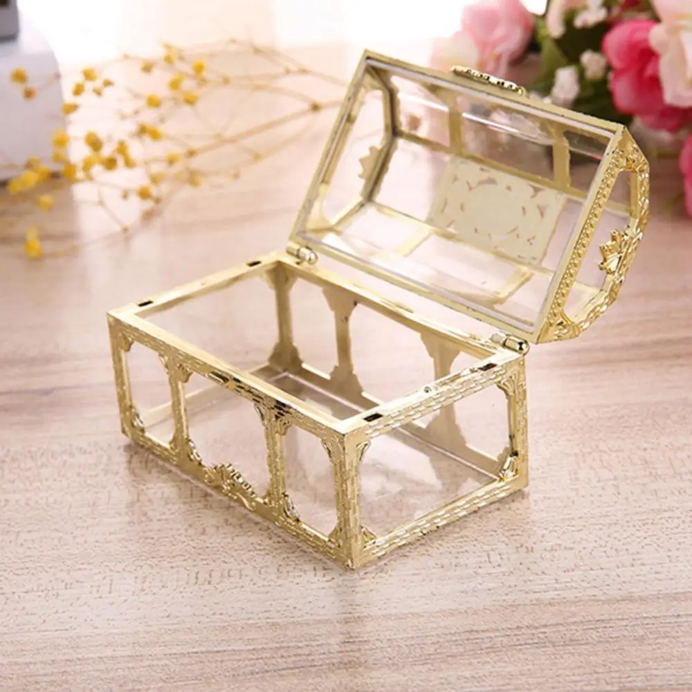 2021 New Vintage Transparent Storage Box Candy Trinket Jewelry Holder Organizer Container