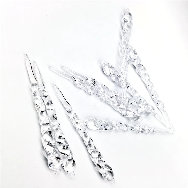 Christmas Decoration 3/6PCS Simulation Ice Xmas Tree Hanging Ornament Fake Icicle Props X-mas Tree Decorations Winter Party