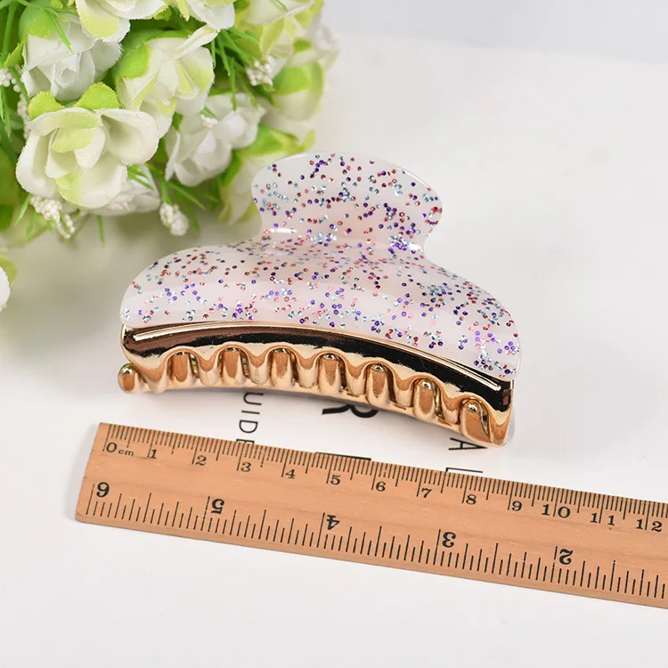 New Fashion Large 9cm Shining Girls Hairpins Crab Hair Claw Clamp Women Barrettes Hair Clips Hair Accessories Headwear