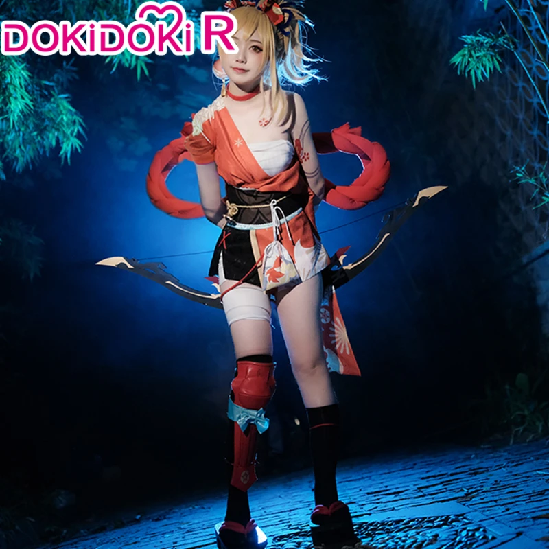 Yoimiya Cosplay Game Genshin Impact Cosplay DokiDoki-R Halloween Cosplay Costume Genshin Impact Yoimiya Cosplay PLUS SIZE