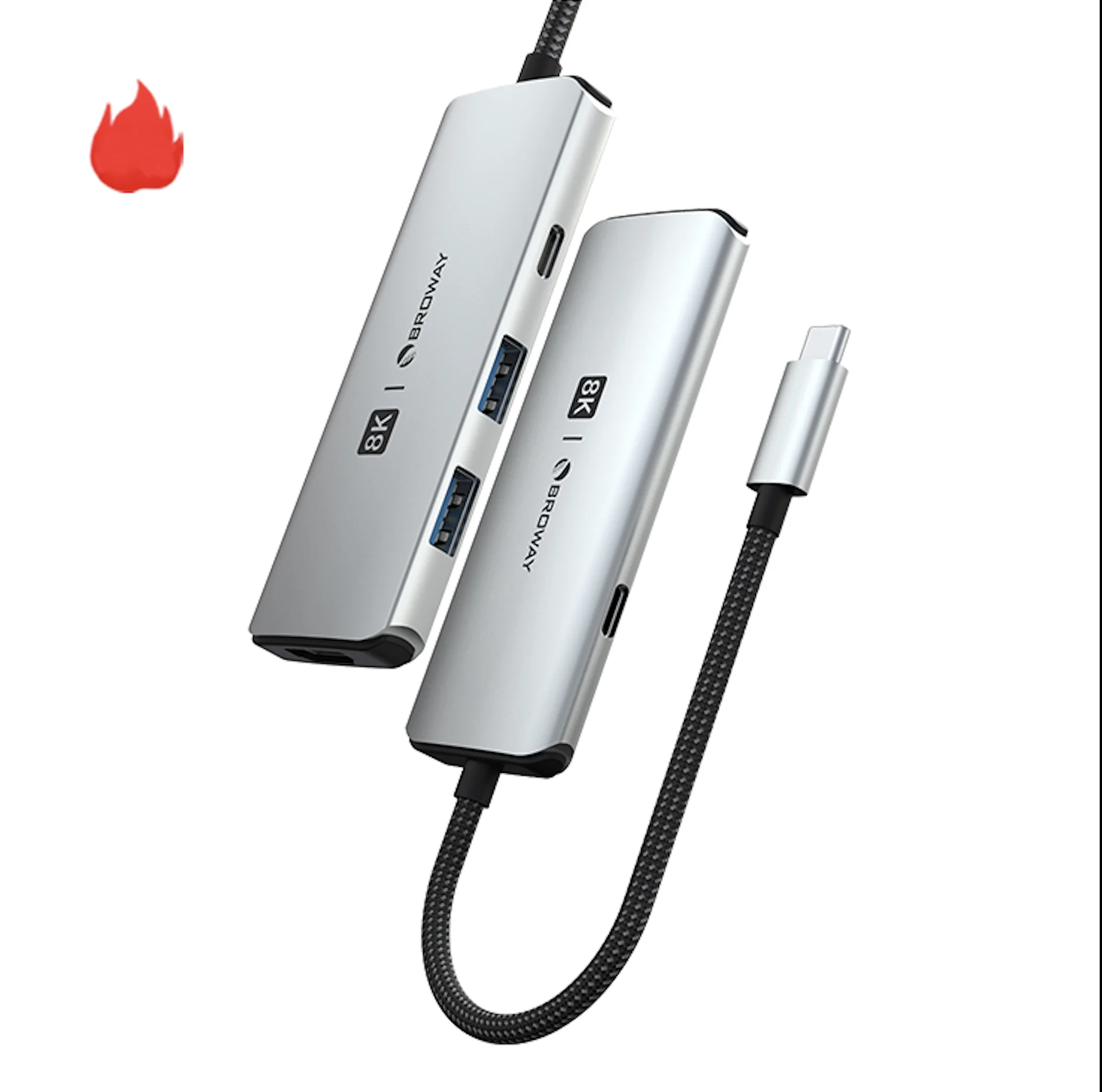 

5-IN-1 USB C HUB 8K 60Hz Type C to HDMI 2.1 USB 3.0 PD 100W Adapter For Macbook Air Pro iPad Pro M1 PC Accessories USB HUB
