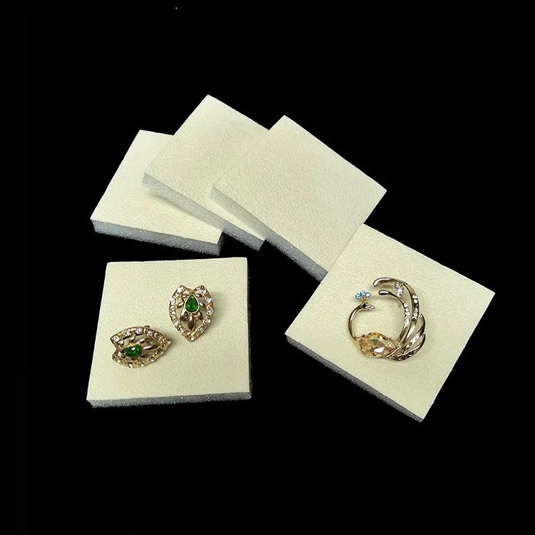 3 Pcs/lot  Jewelry Sponge  7*7cm Beige  Jewelry Box Inside Sponge Mat Jewelry Display Ring  Earring Brooch Packing Box