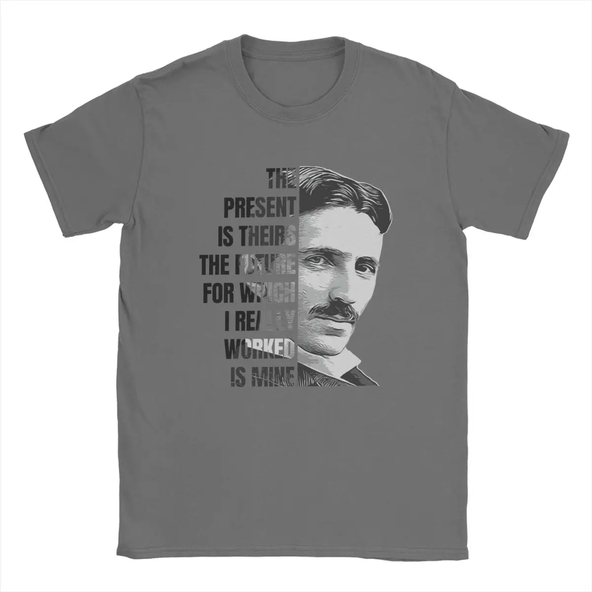 Men T-Shirts Nikola Tesla Scientists Cotton Tees Short Sleeve Subject Inventor Physics Science T Shirts Crew Neck Clothing Gift