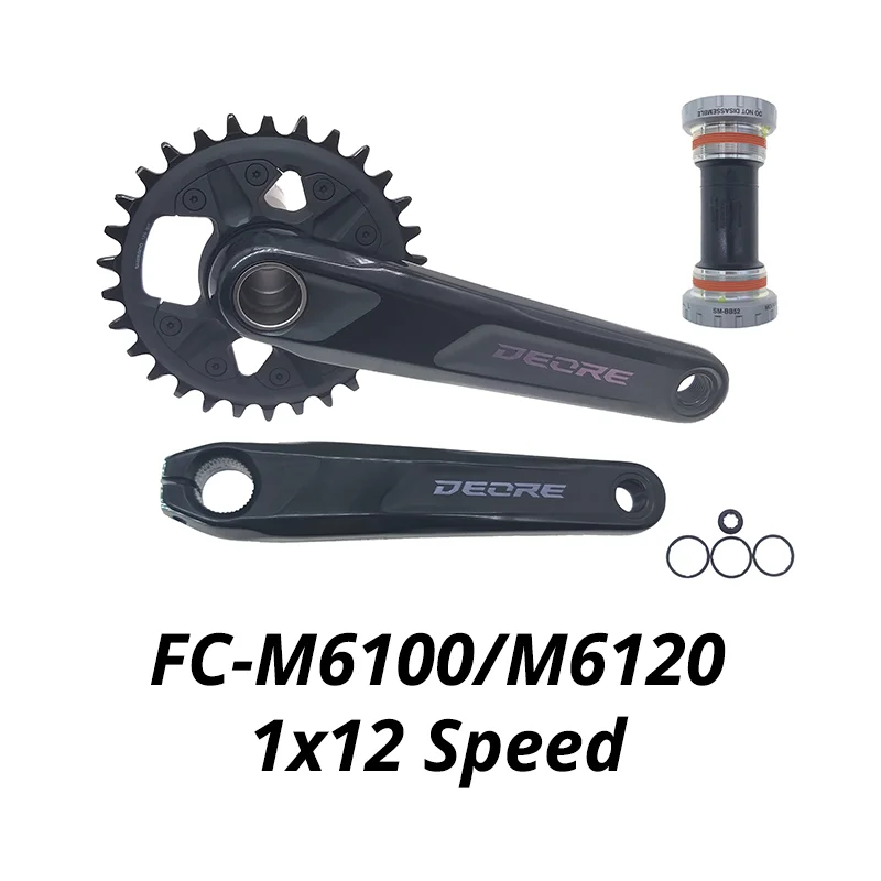 Desviador de Velocidade Shimano-Deore M6100 para MTB Mountain Bike, Alavanca Shift 12V, Cassete CN RD, CRANK BB52 Grupo de Freio, 1X12