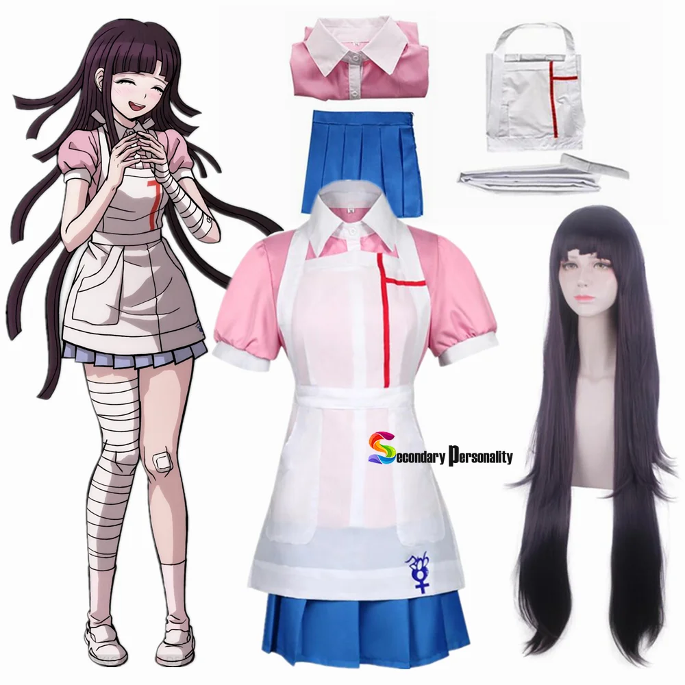 New Danganronpa Mikan Tsumiki Cosplay Costume Halloween Carnival Ultimate Nurse Funny Costume Cafe Maid Uniform For Women