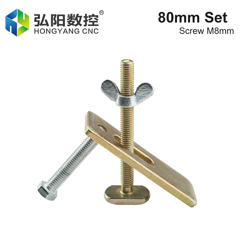 80mm 100mm set di piastre di prua parti di macchine per incisione CNC dispositivo di serraggio piastra di pressione per tavolo di lavoro con scanalatura a T