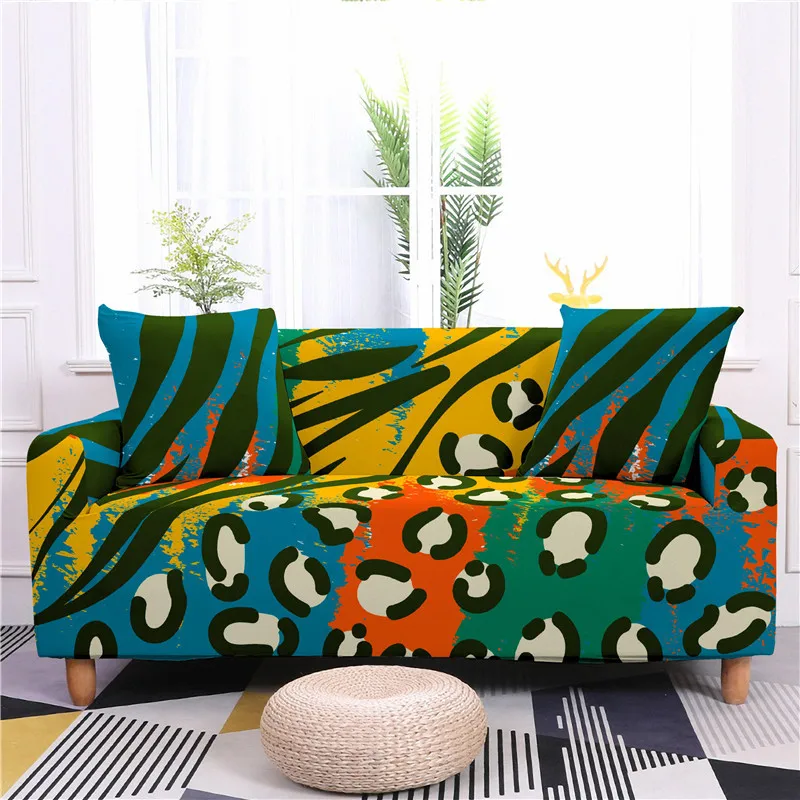 1/2/3/4 Seat Printed Stretch Sofa Cover Full Coverage Anti-fouling Fabric Personalized Sofa Cushion (not Including Pillowcase)