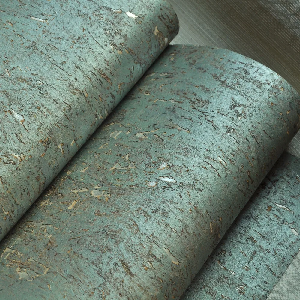 Small Sample MYWIND New Color Grey Green-Blue Cork Wallcovering Natural Cork Material Office And Household Used Wallpaper