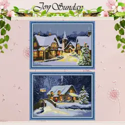 Christmas Eve in Town Counted Cross Stitch 11CT 14CT Printed Cross Stitch Set DIY Handmad Cross-stitch Kit Embroidery Needlework