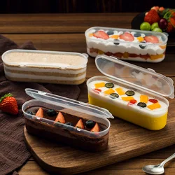 50pcs Net red transparent pp plastic packaging cake box ice cream pudding yogurt dessert cups fruis salad tiramisu cup with lid