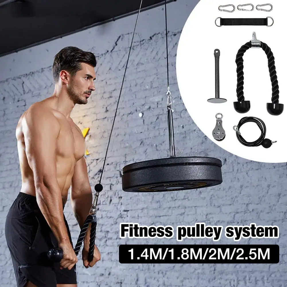 Household Triceps Trainer Set Fitness Pulley Cable Machine Arm Muscle Biceps Triceps Bodybuilding Exercise Equipment