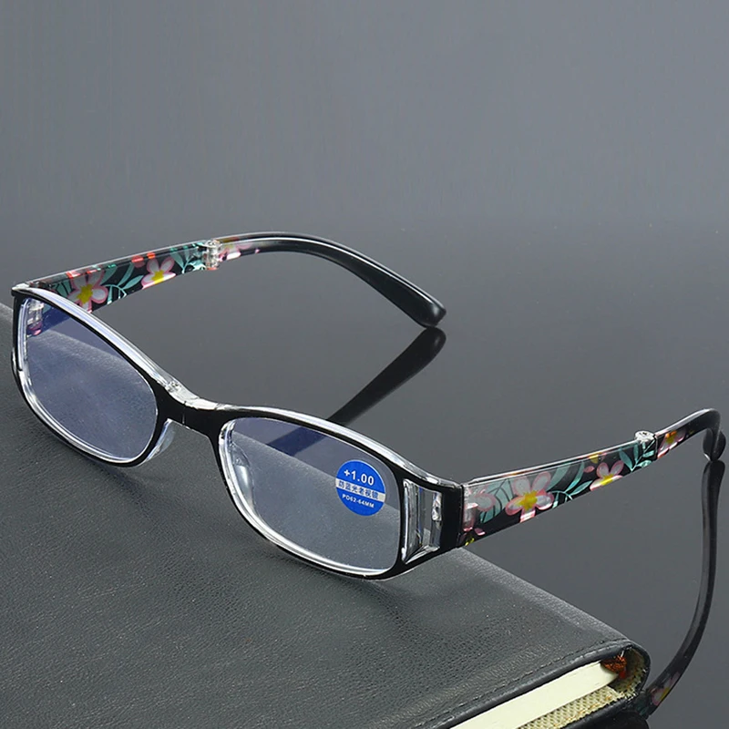 Printed Foldable Reading Glasses With Case Anti Blue Light Presbyopia Eyeglasses Fashion Eyewear Diopter +1.0 +1.5 +2.0 To +4.0