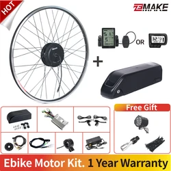 Ebike Motor Kit Battery Wheel High Speed Brushless Gear Hub 36V 48V 20AH 350W 500W Electric Bike Conversion Front FreewheeZEMAKE
