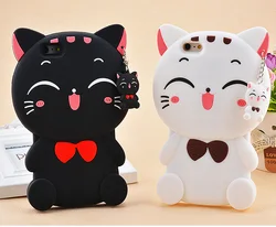 3D Lucky Cat Soft Silicone Phone Case Back Cover For iPhone 7, 8, Plus, X, XS ,11, Pro Max