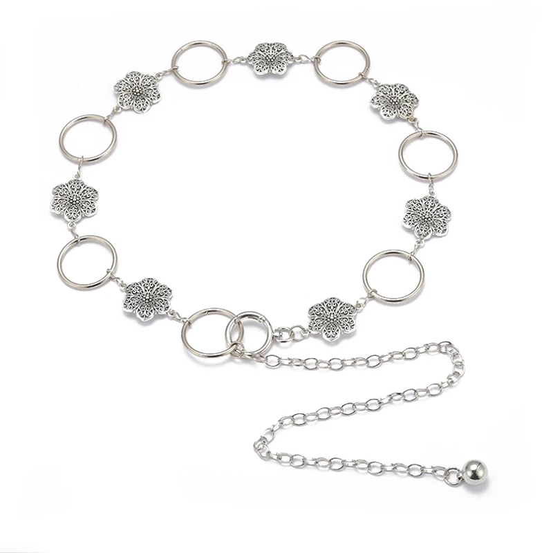 

Fashion Women's Belt Women Waist Belt Hollow Out Flower Creative Chic Alloy Skinny Belt Chain Belt Dress Belts for Women