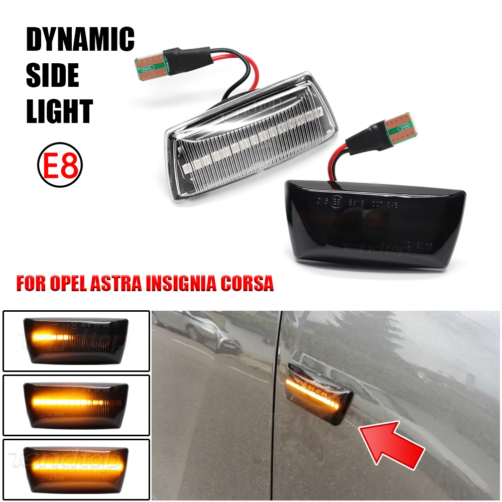 2pcs For OPEL Astra H Zafira B Corsa D Insignia A Meriva B Chevrolet Cruze Dynamic Blinker LED Light Turn Signal Sequential Lamp